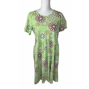 Fresh Produce Women's Dress Small S Tee Shirt Short Sleeve Green Floral